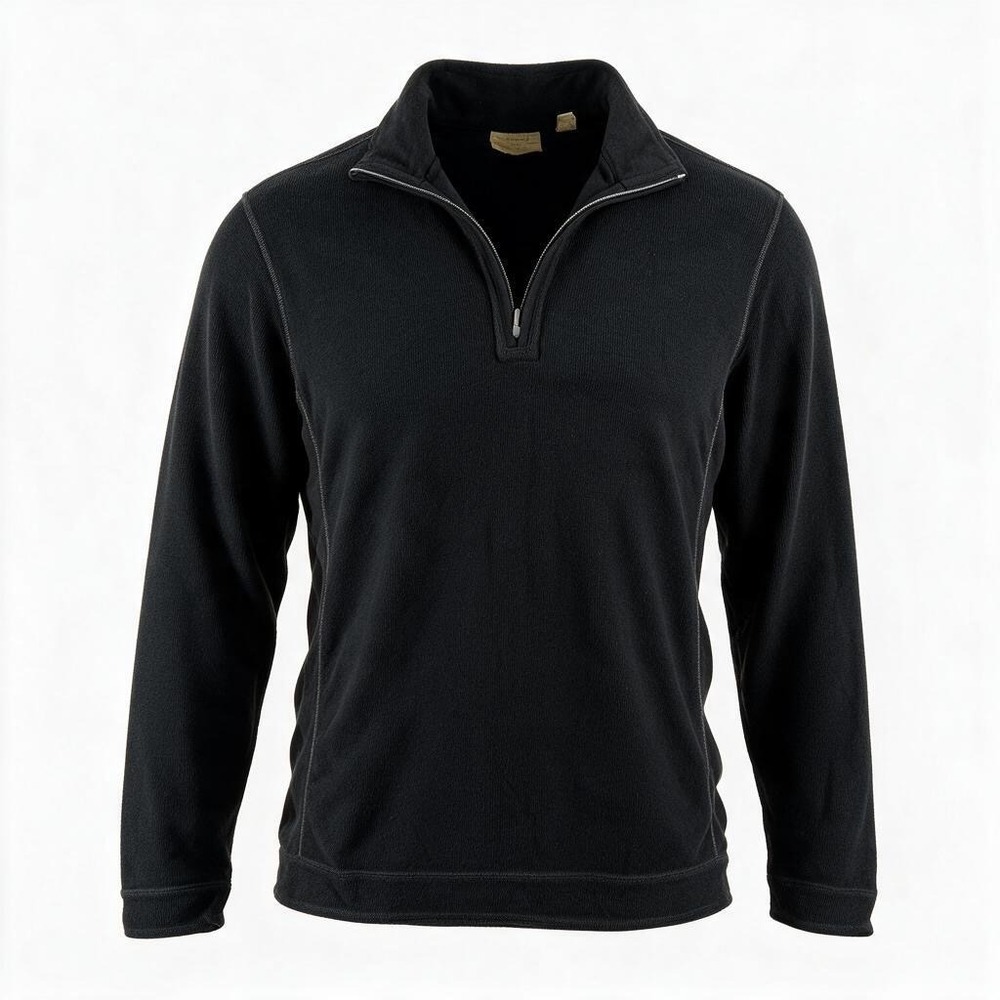 Tommy Bahama Pullover Mens Large Black No 003 Y2K Quarter Zip Sweater #3069